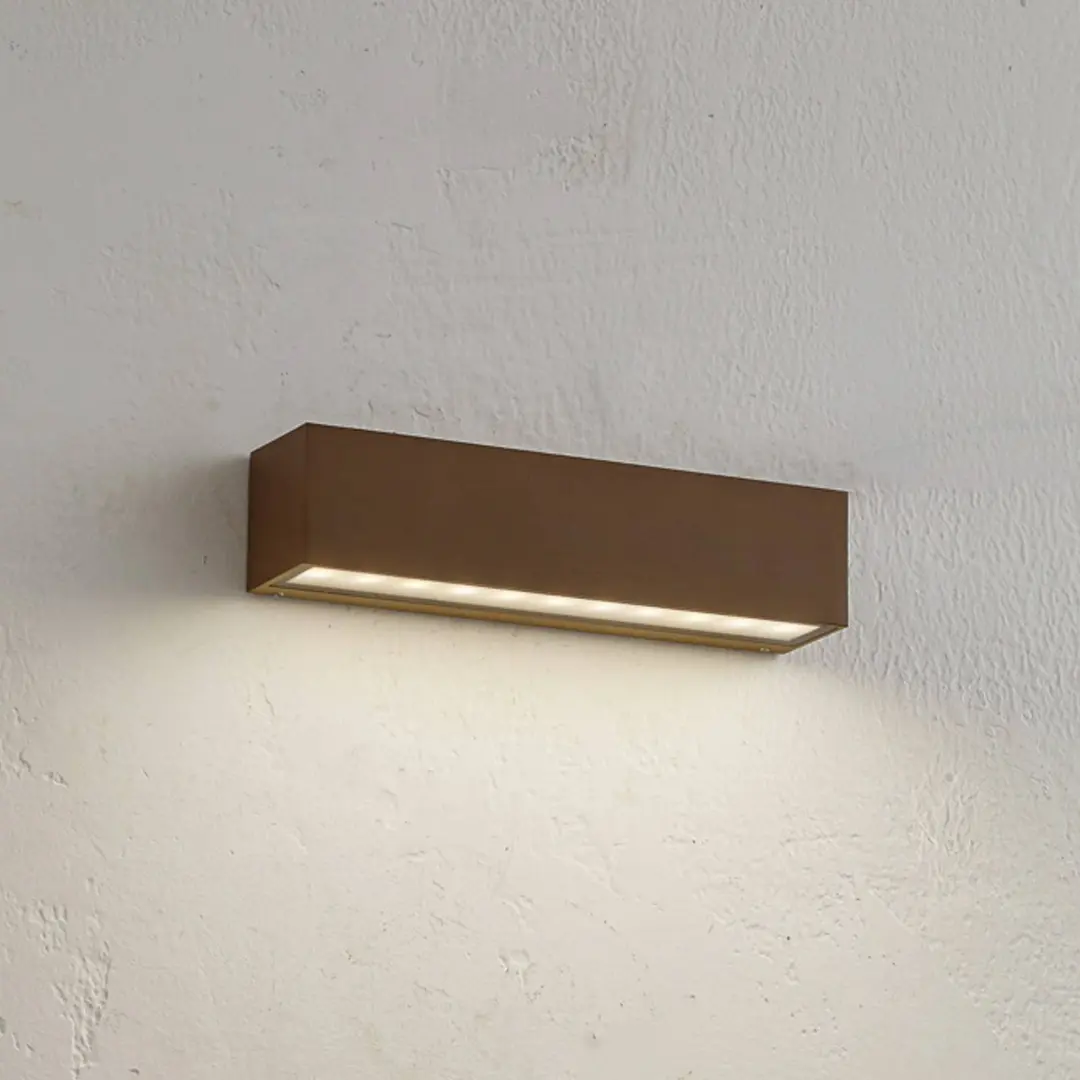 Lucande LED-Außenwandlampe Lengo, 25 cm, braun, down, 3000K