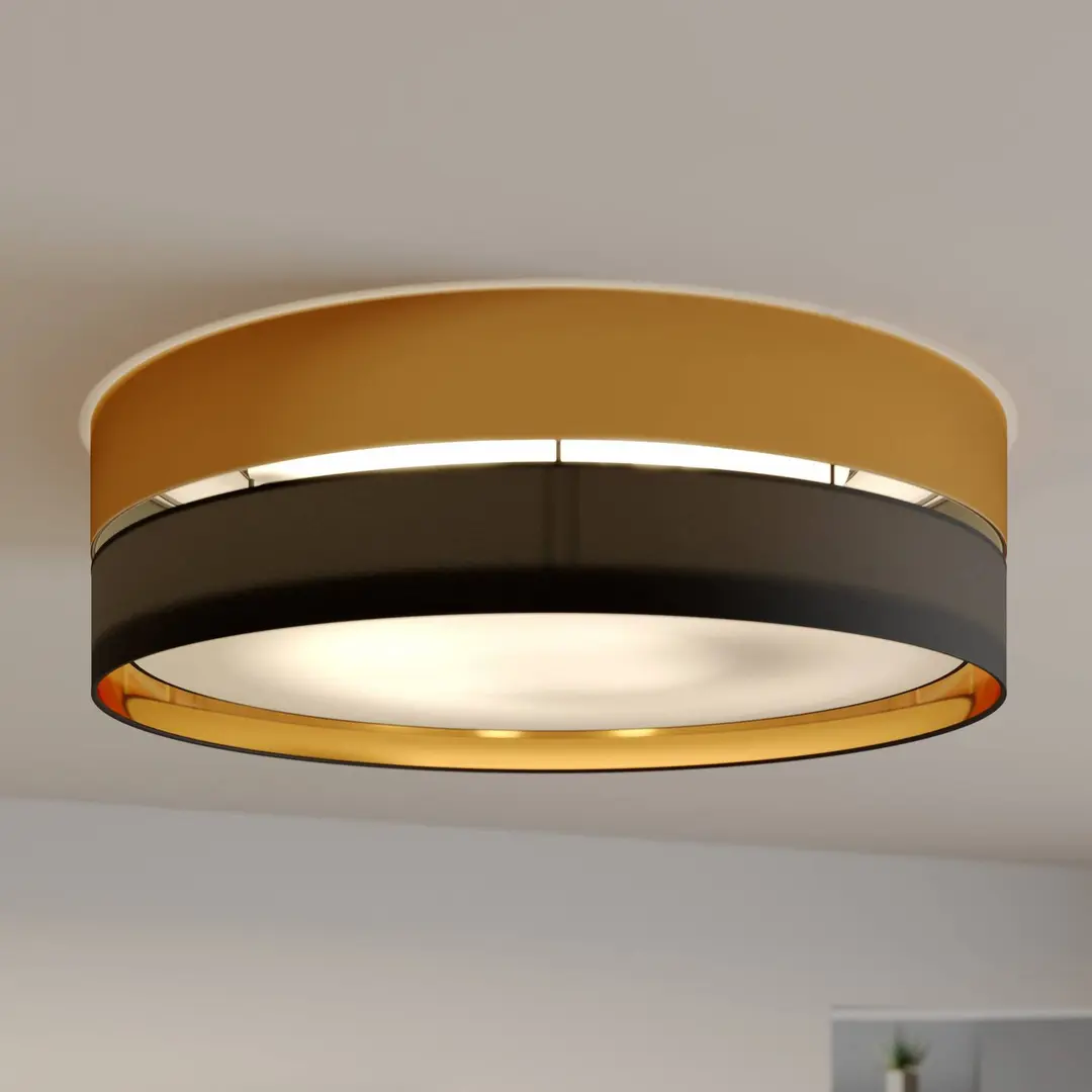 TK Lighting Deckenleuchte Hilton, schwarz/gold, Ø 60cm