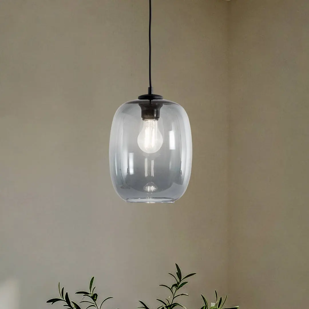 TK Lighting Hängeleuchte Elio, Glas, grafit, einflammig