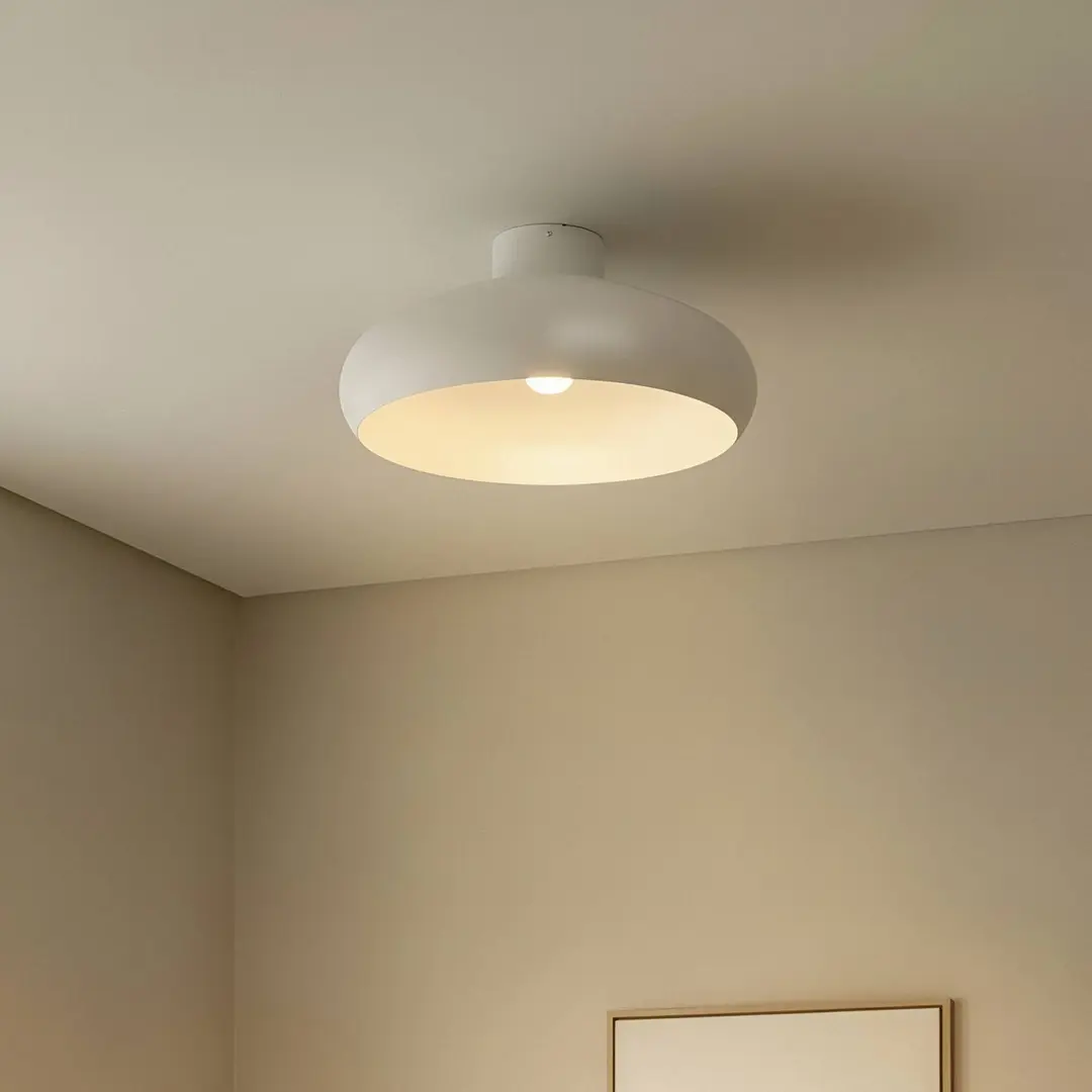 Lindby Deckenleuchte Elover, beige, Ø 45 cm, Eisen