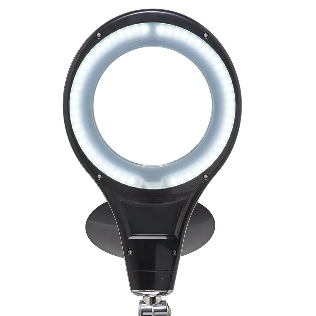 Maul LED-Arbeitsplatzleuchte MAULmakro, schwarz, 46 cm, Standfuß