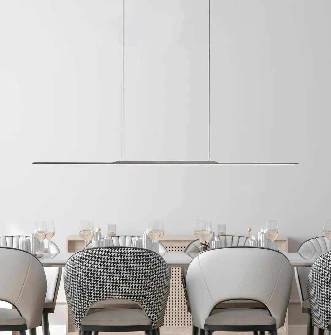 Pure LED-Hängelampe PURE Surface, grau, 125 cm, Aluminium 3.000 K