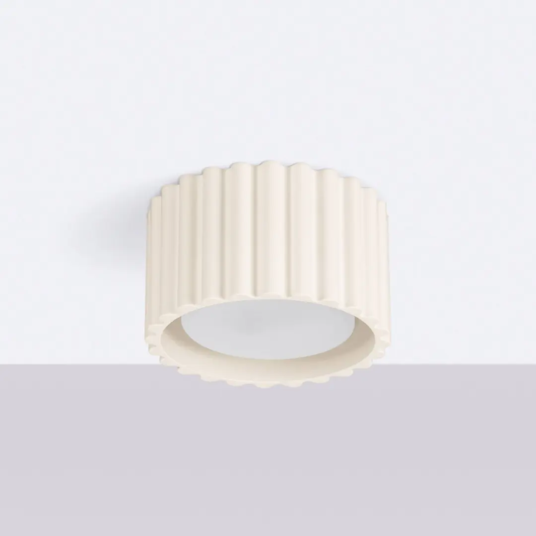 SOLLUX LIGHTING Deckenleuchte RIBLA, beige, Ø 10 cm, Metall, GX53