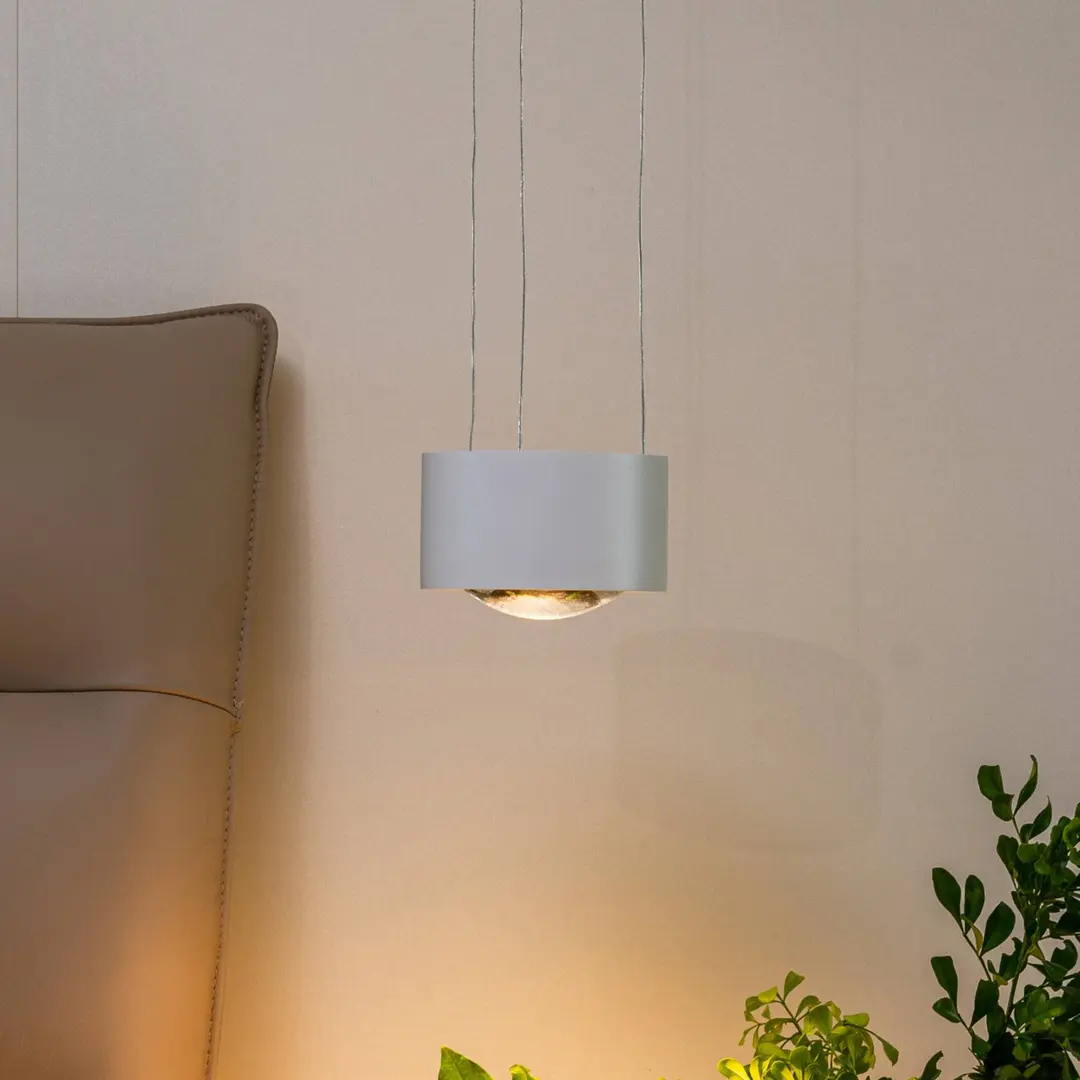 Arcchio LED-Pendellampe Rotari, Linse, Downlight, weiß