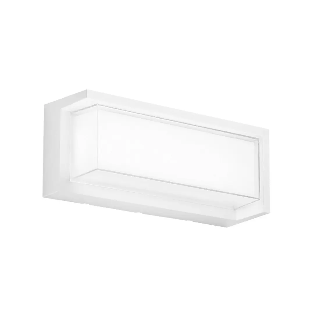Intec LED-Außenwandlampe BLOCK, weiß, Breite 32 cm Kunststoff, CCT