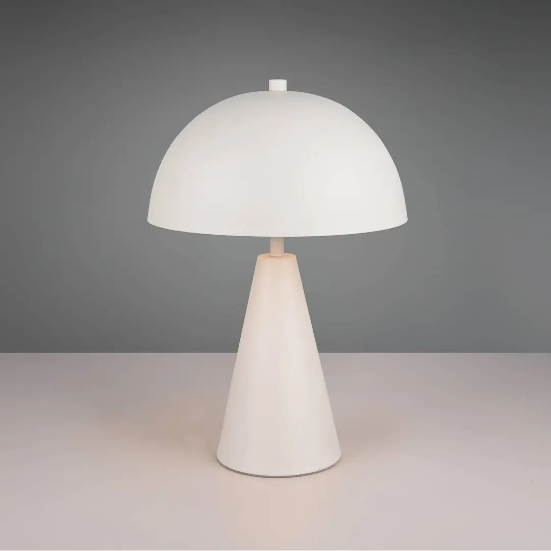 Trio Lighting Tischleuchte Alfie, hellgrau matt, Metall, E27