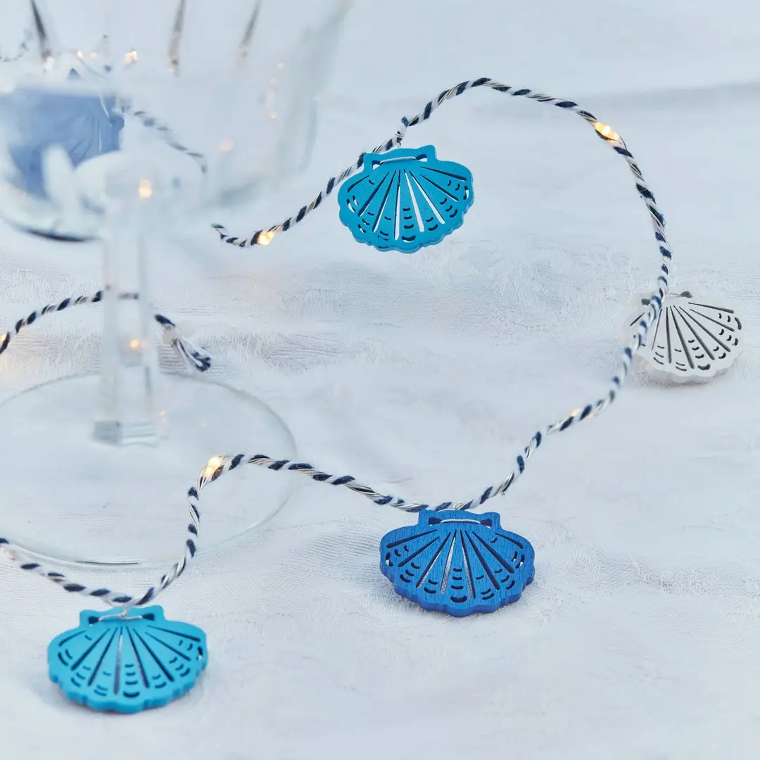 Sirius LED-Lichterkette Selma Clam, blau, 20-flg., Batteriebetrieb