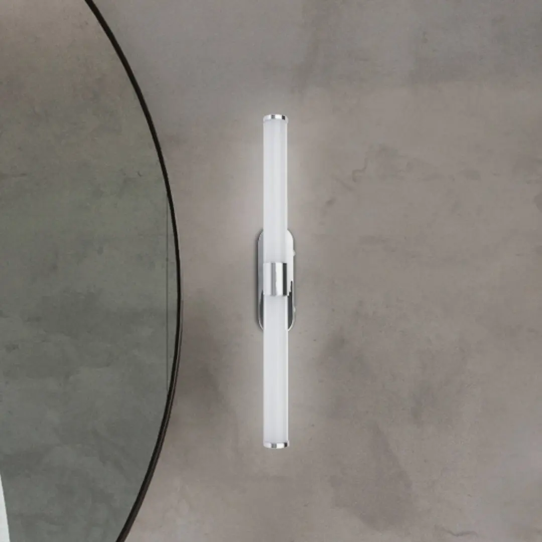 Briloner LED-Wandleuchte Runt, chrom, 4.000 K, IP44, Länge 40 cm
