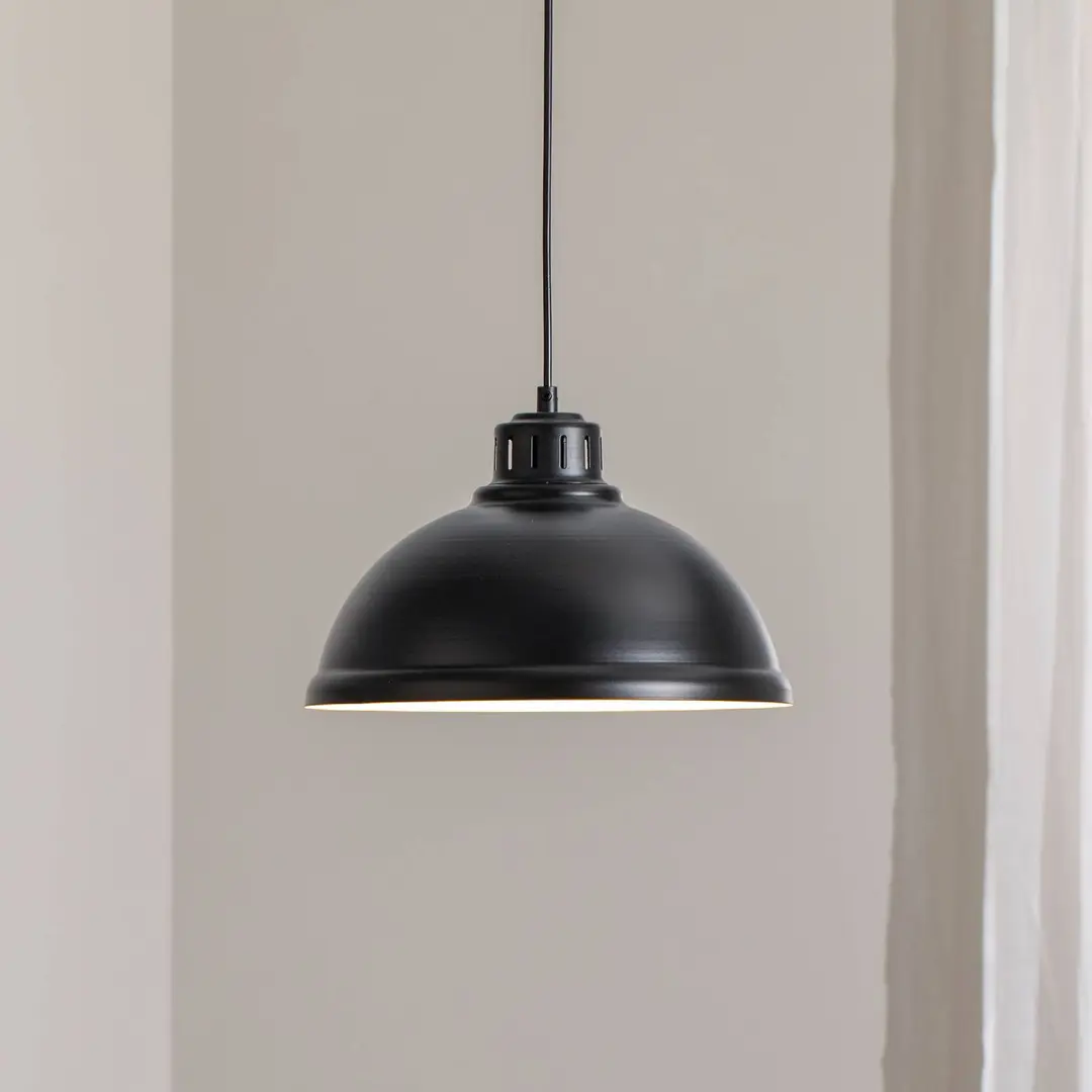 Luminex Hängeleuchte Sven big, 1-flammig, schwarz, Stahl, E27