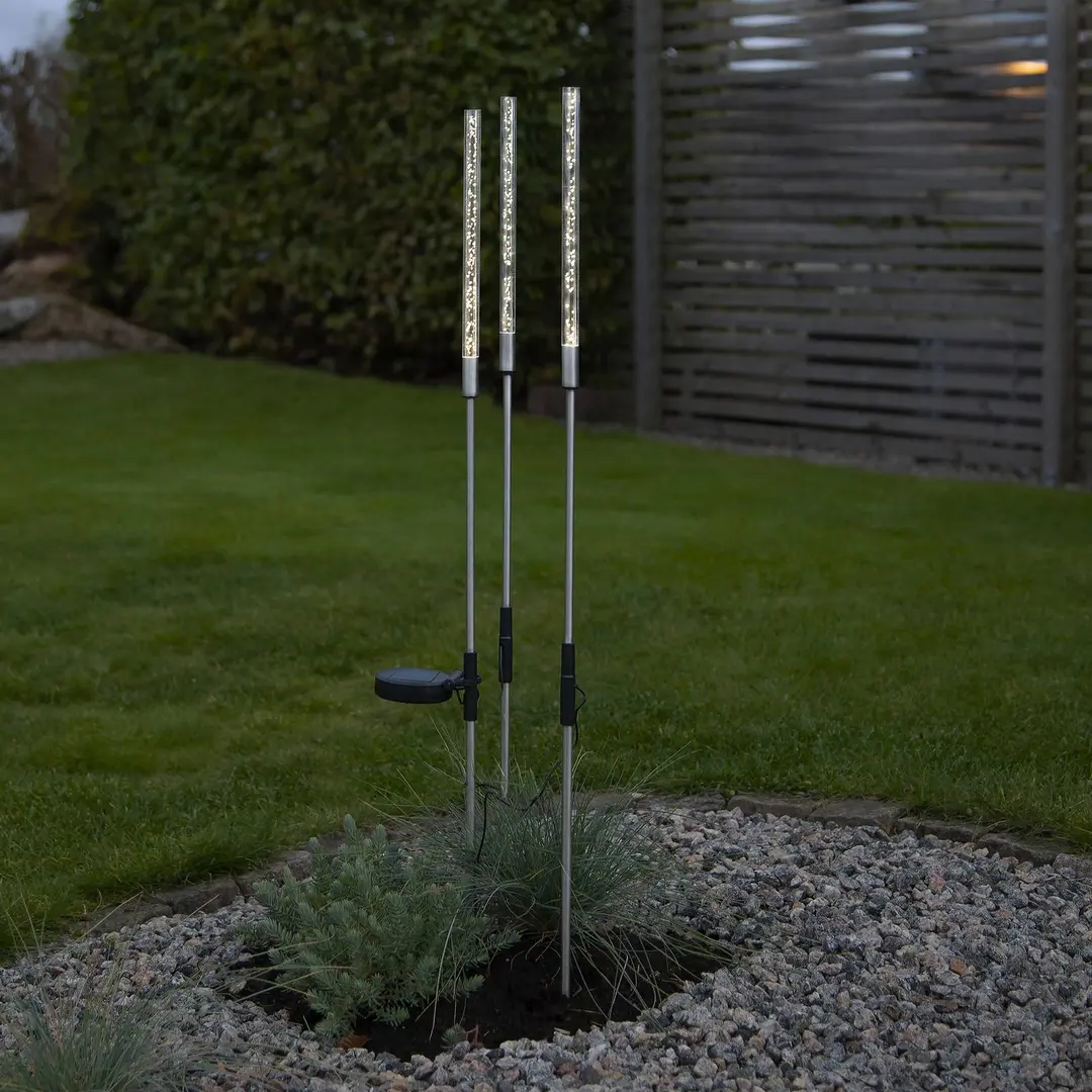 STAR TRADING LED-Solarleuchte Bubbly im 3er-Set, warmweiß