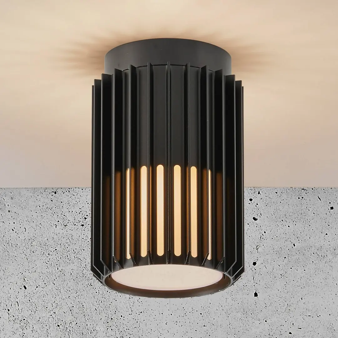 Nordlux Außendeckenleuchte Aludra, IP54, schwarz, Aluminium