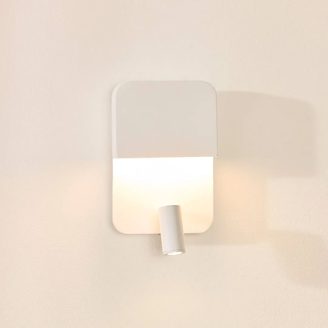 Lucide LED-Wandleuchte Boxer mit Spot, weiß