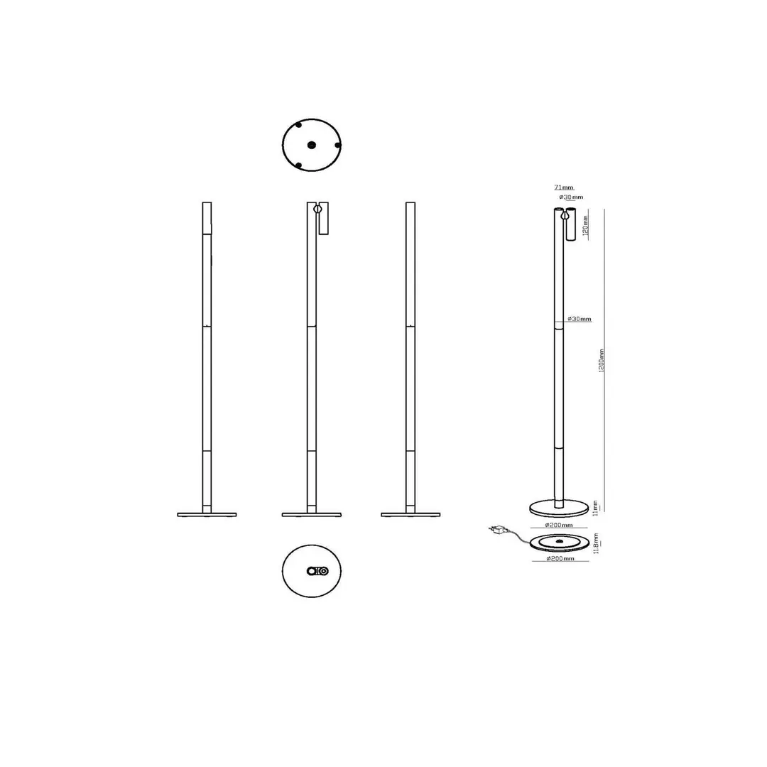 Lucide LED-Akku-Stehlampe Antrim, schwarz, 1-flammig, IP54, dimmbar