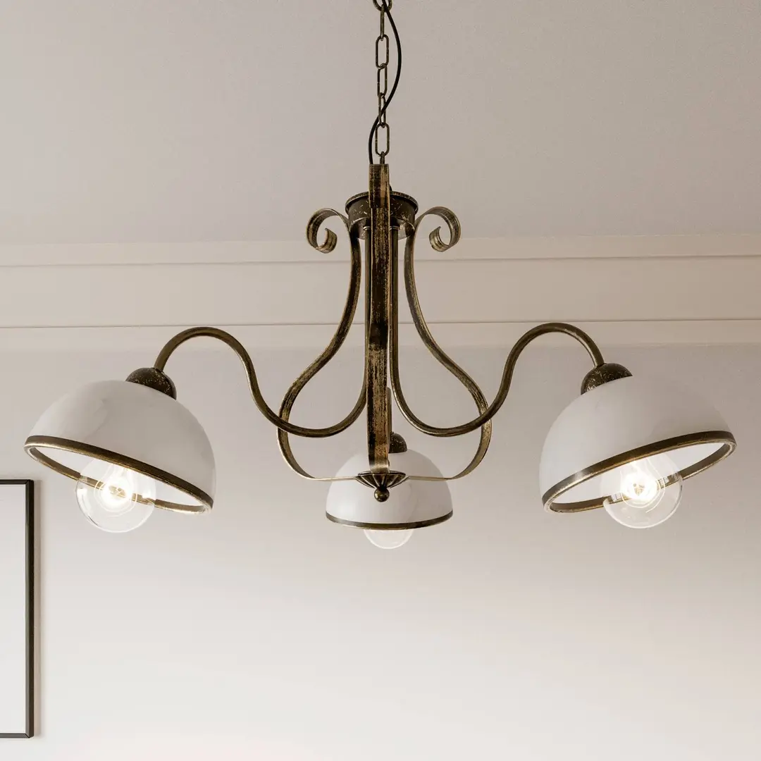 Luminex Hängeleuchte Antica im Landhausstil, dreiflammig