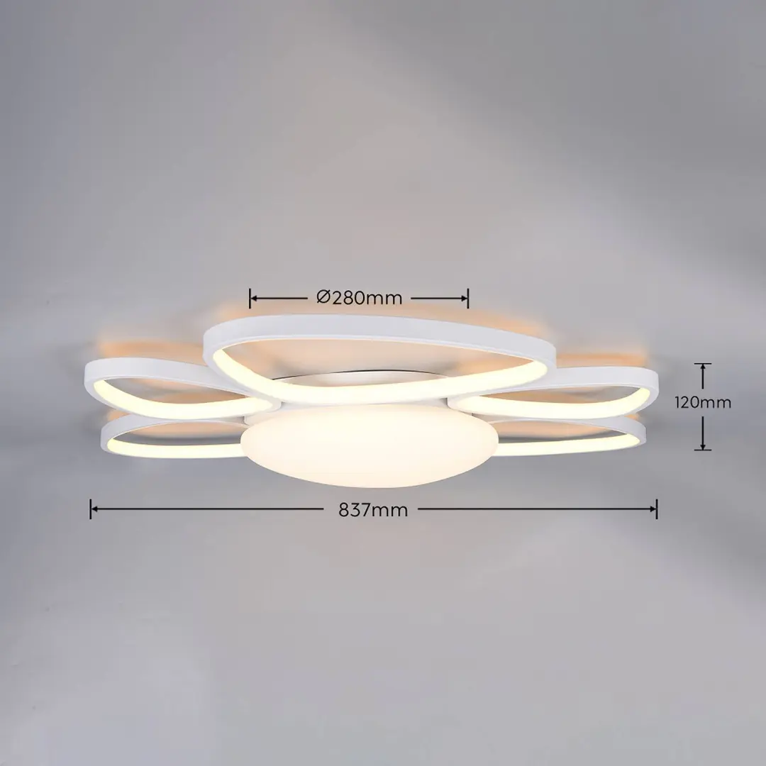 Trio Lighting LED-Deckenlampe Amelio, weiß, 85 cm, CCT, Fernbedienung