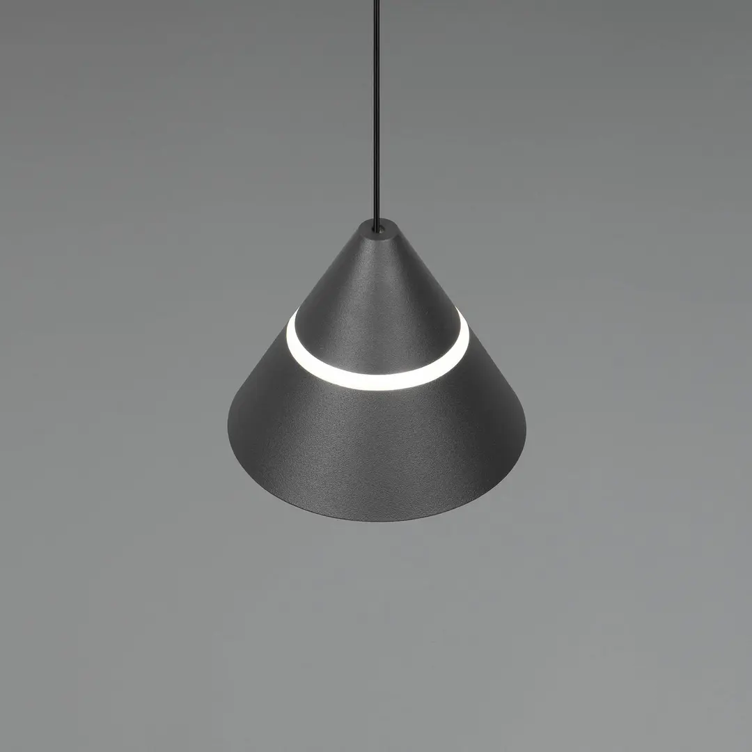 Trio Lighting LED-Pendellampe Romeo, Ø 14 cm, schwarz, Metall, CCT