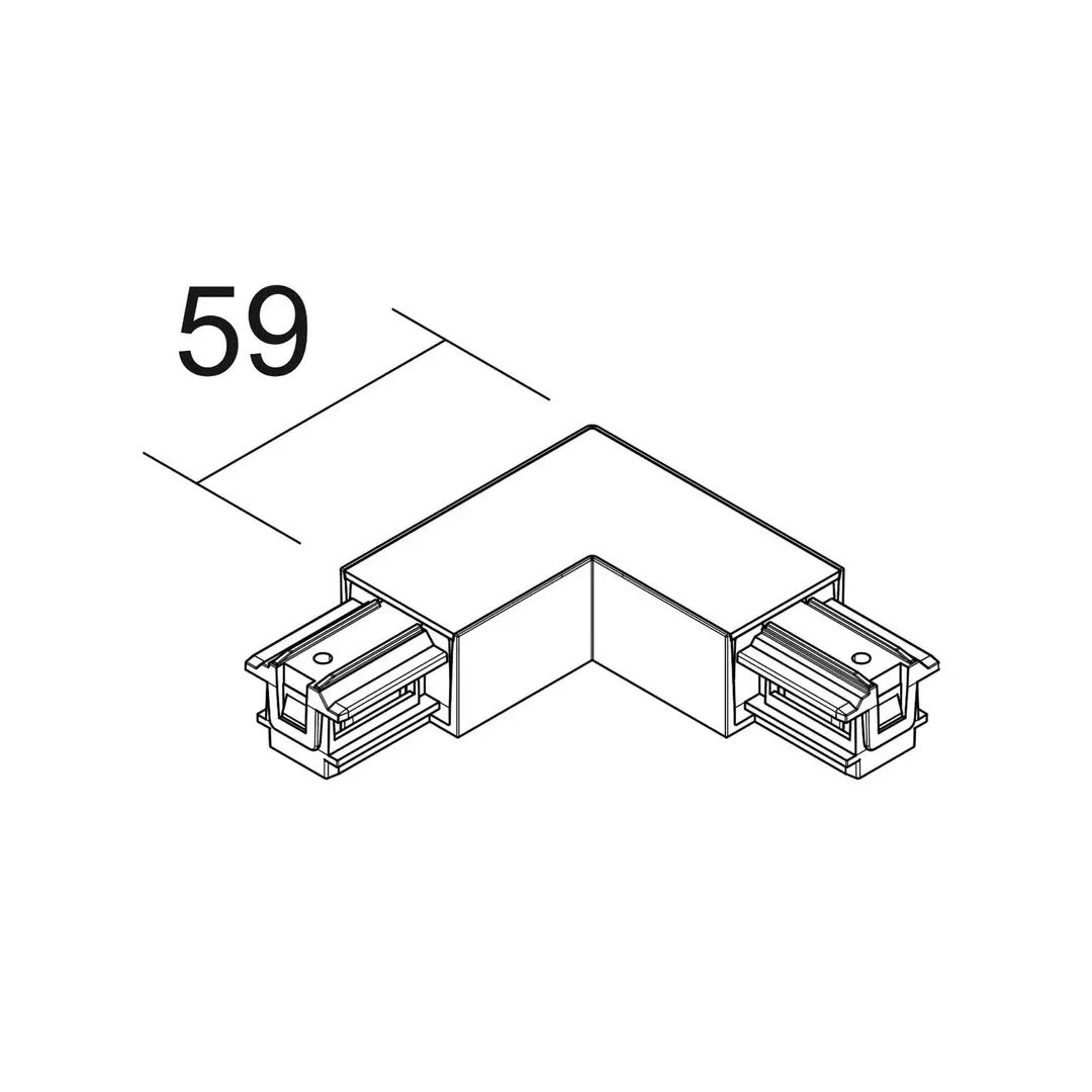 Ivela L-Verbinder SQUARE 48 V, weiß, Schutzleiter links