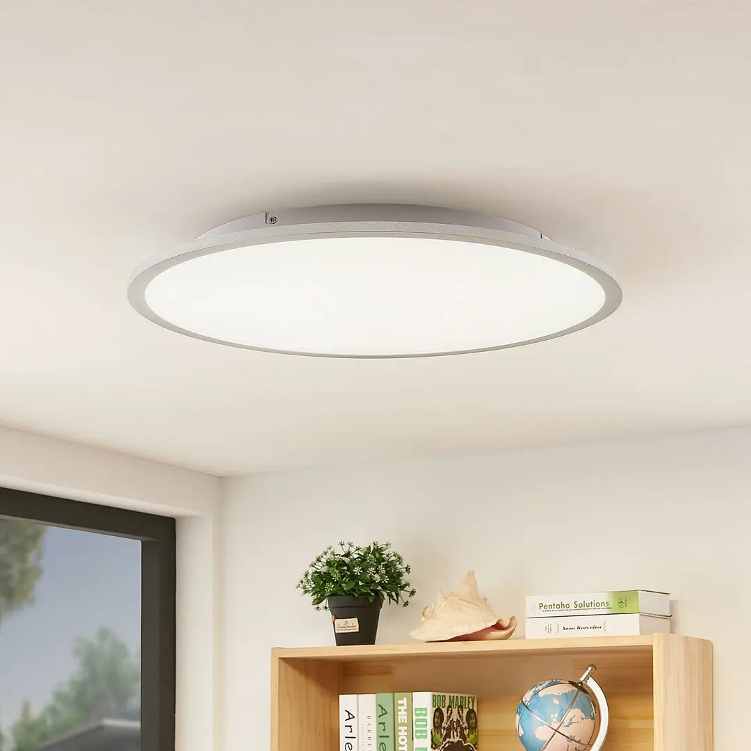 Lindby LED-Deckenlampe Narima, 4.000 K, Ø 60 cm, silber