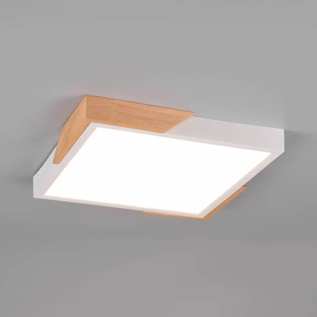 Reality Leuchten LED-Deckenlampe Meta, 31,5x31,5cm, 3.000K, weiß