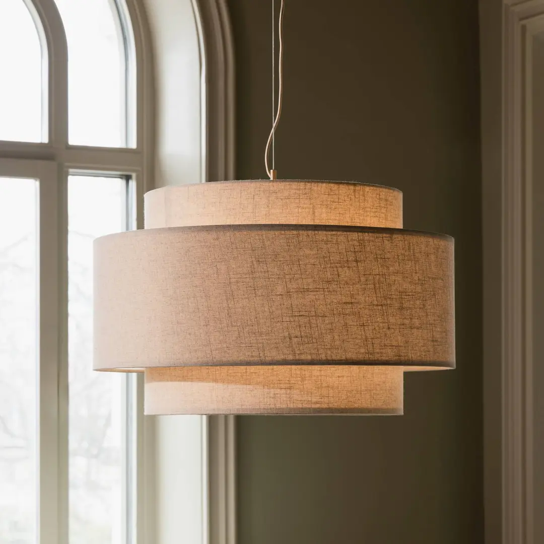 Globen Lighting Hängeleuchte Noah Bouclé, Ø 70 cm, beige