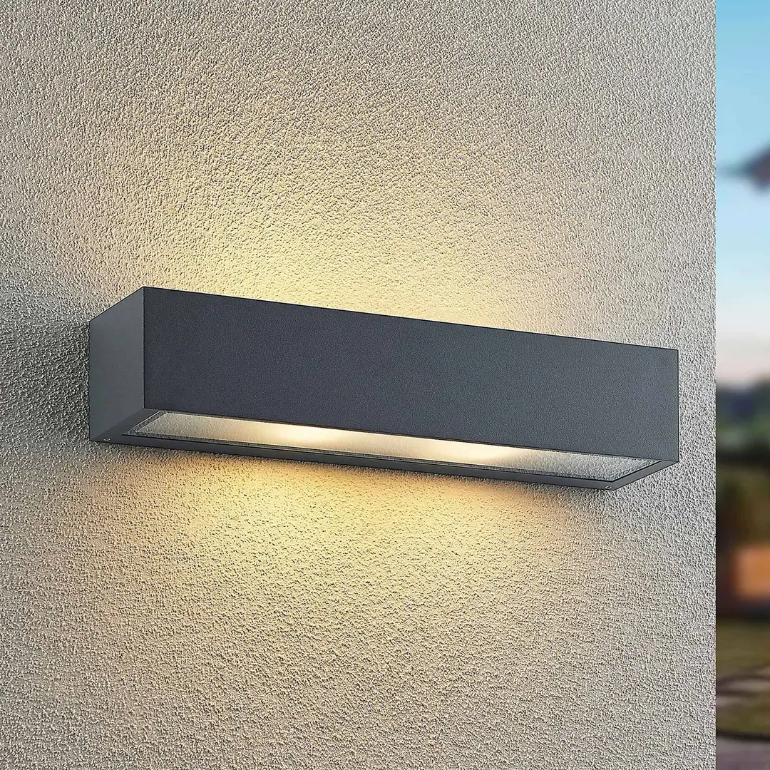 Arcchio Außenwandlampe LengoE27, 38 cm, anthrazit, E27, IP54