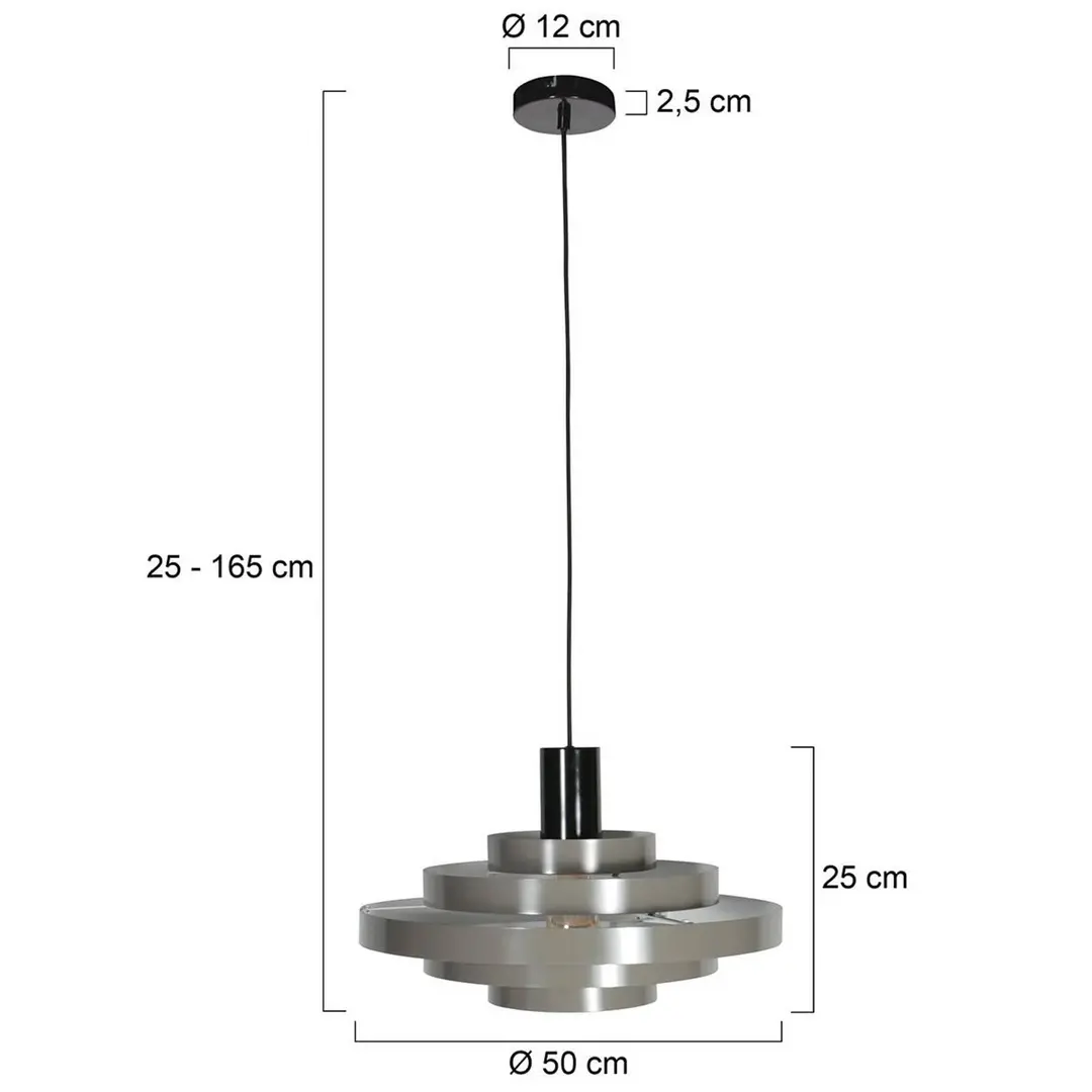 Steinhauer Hängeleuchte Halo Cirque, grau, Metall, Ø 50 cm, E27