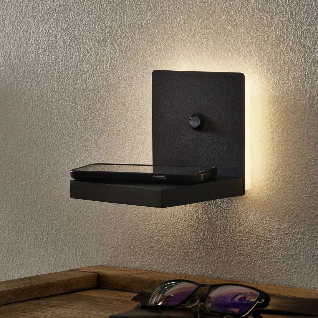 Mantra Iluminación LED-Wandleuchte Zanzibar mit Ladestation, schwarz