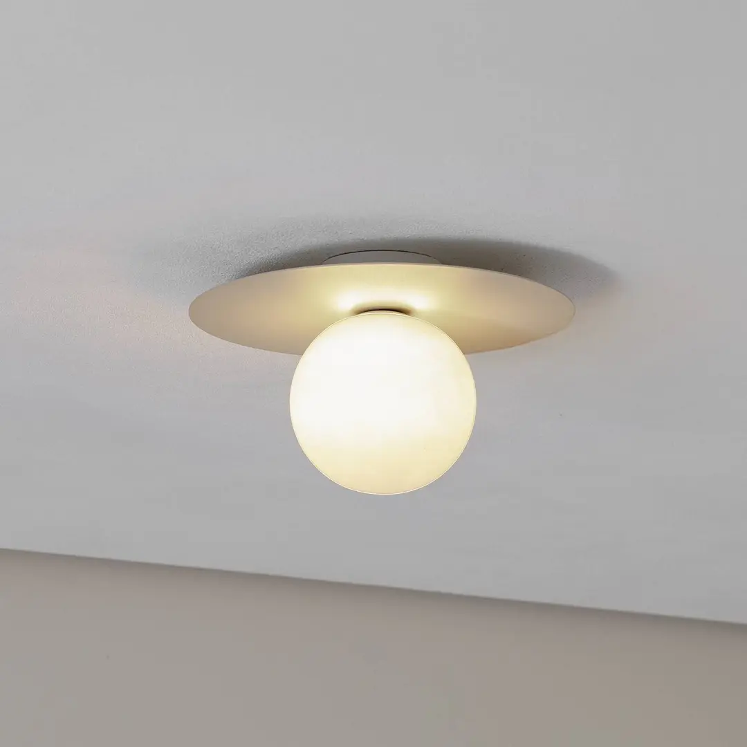 TK Lighting Deckenlampe Pixie, beige, Glas, Ø 25 cm, Kugel, G9