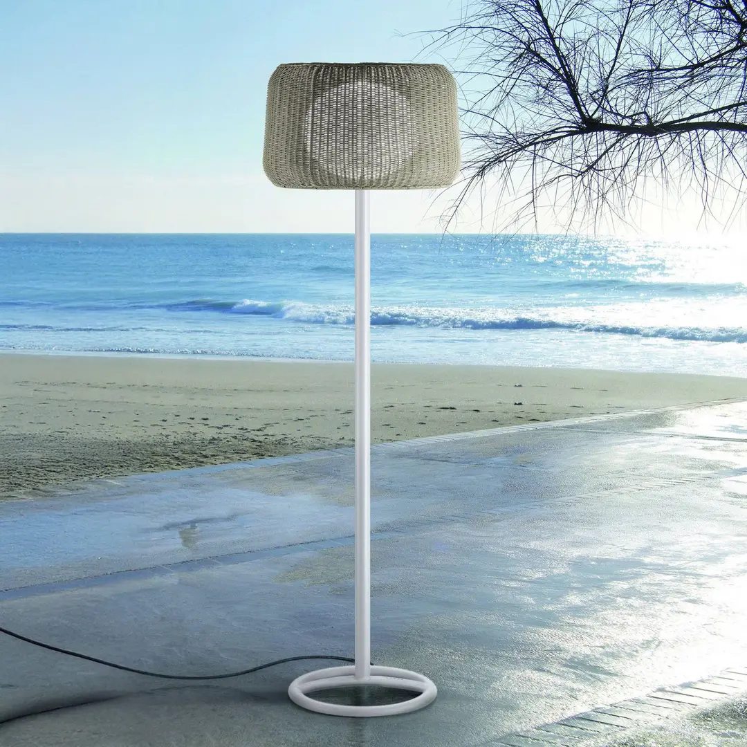 Bover Terrassenlampe Fora P, naturweiß/beige, Höhe 165 cm,