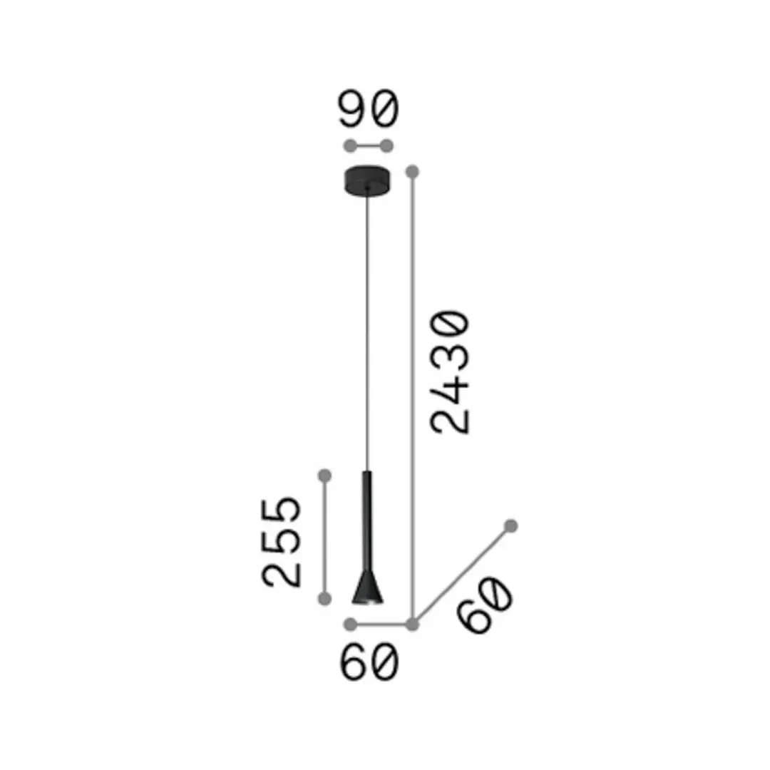 Ideal Lux LED-Pendellampe Diesis messingfarben Ø 6 cm Metall
