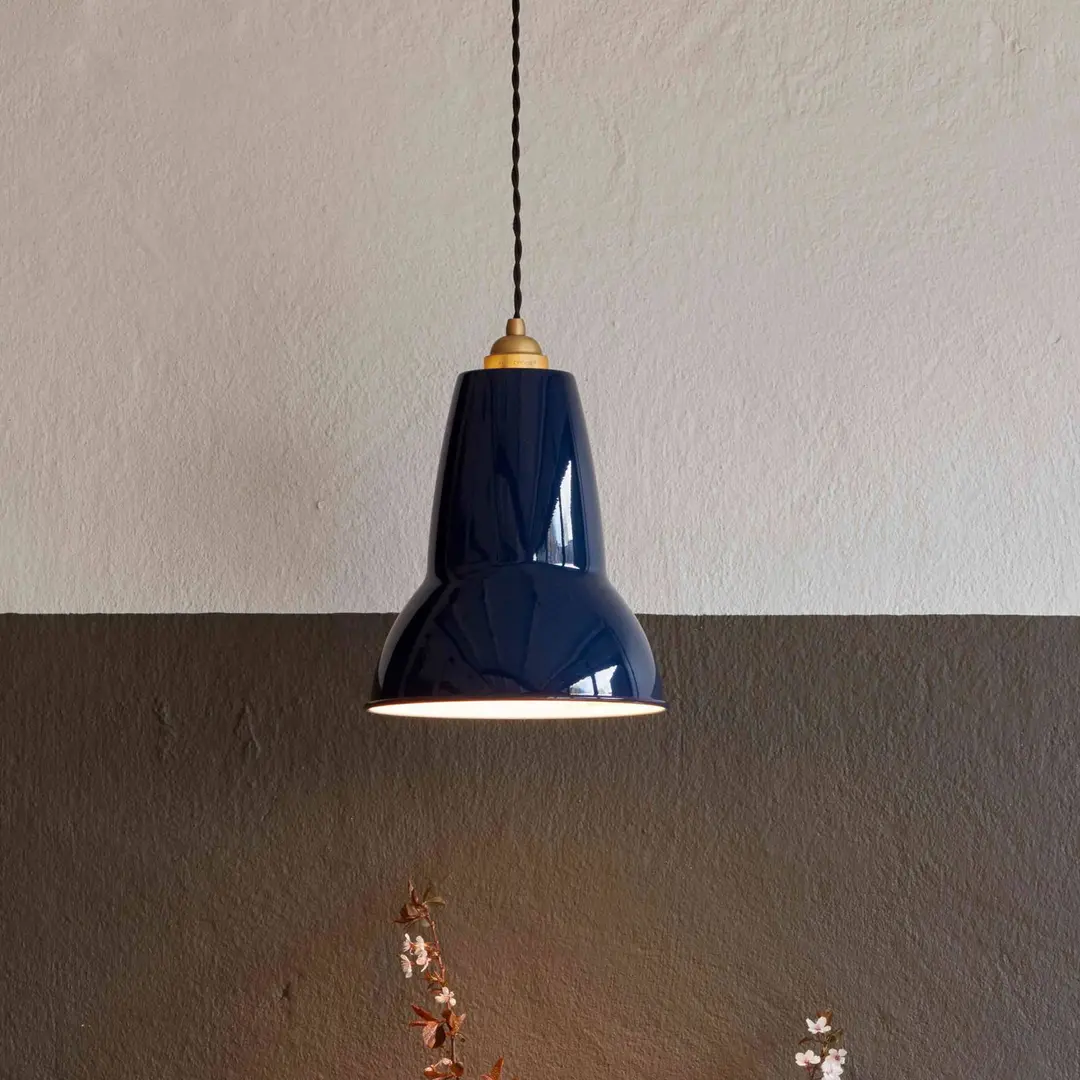 Anglepoise Hängeleuchte Original 1227 Brass Midi, blau