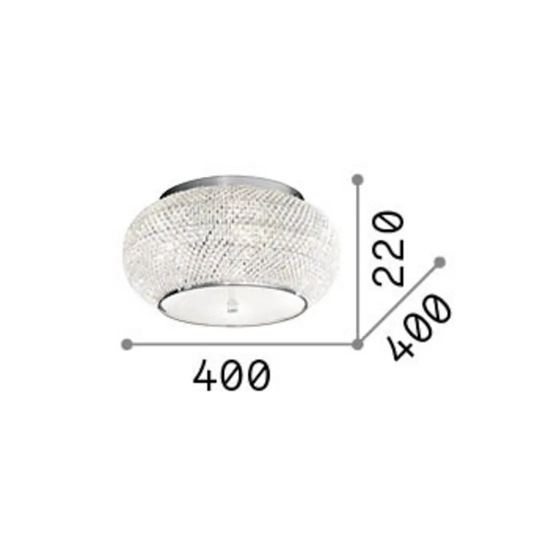 Ideal Lux Deckenlampe Pasha, goldfarben/klar, Ø 40 cm, Glas
