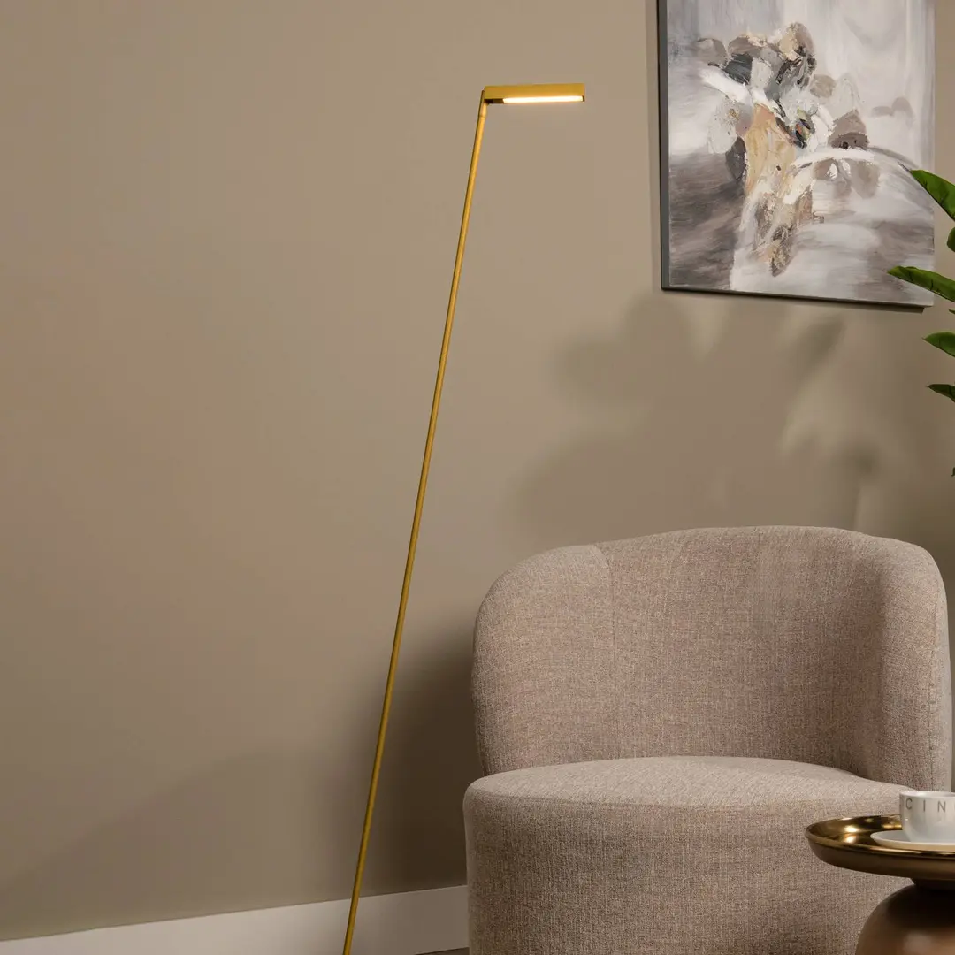 Lucide LED-Stehleuchte Lavale, ockergelb, dimmbar, Höhe 138 cm