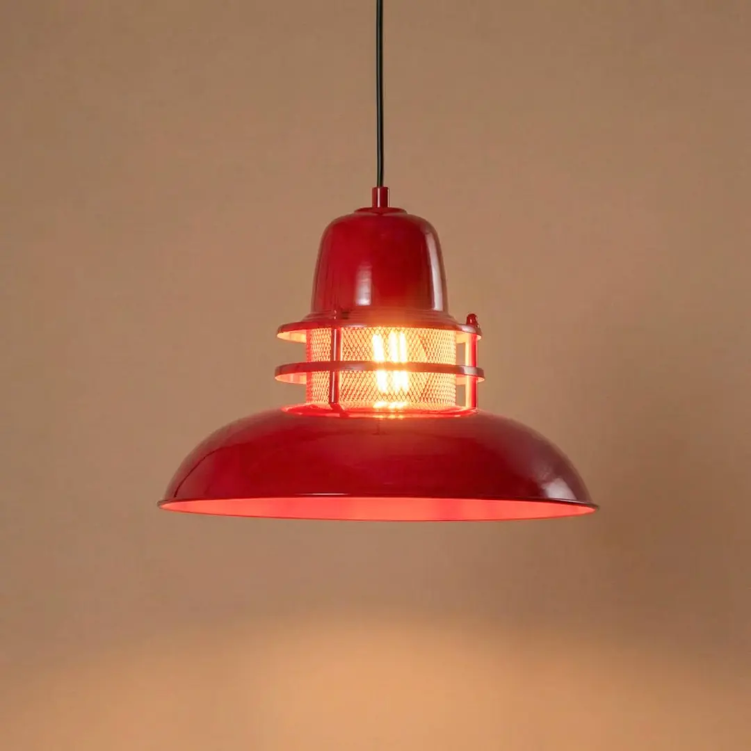 ROYALTECH Hängeleuchte Lorenz, rot, Ø 34 cm, Metall, E27