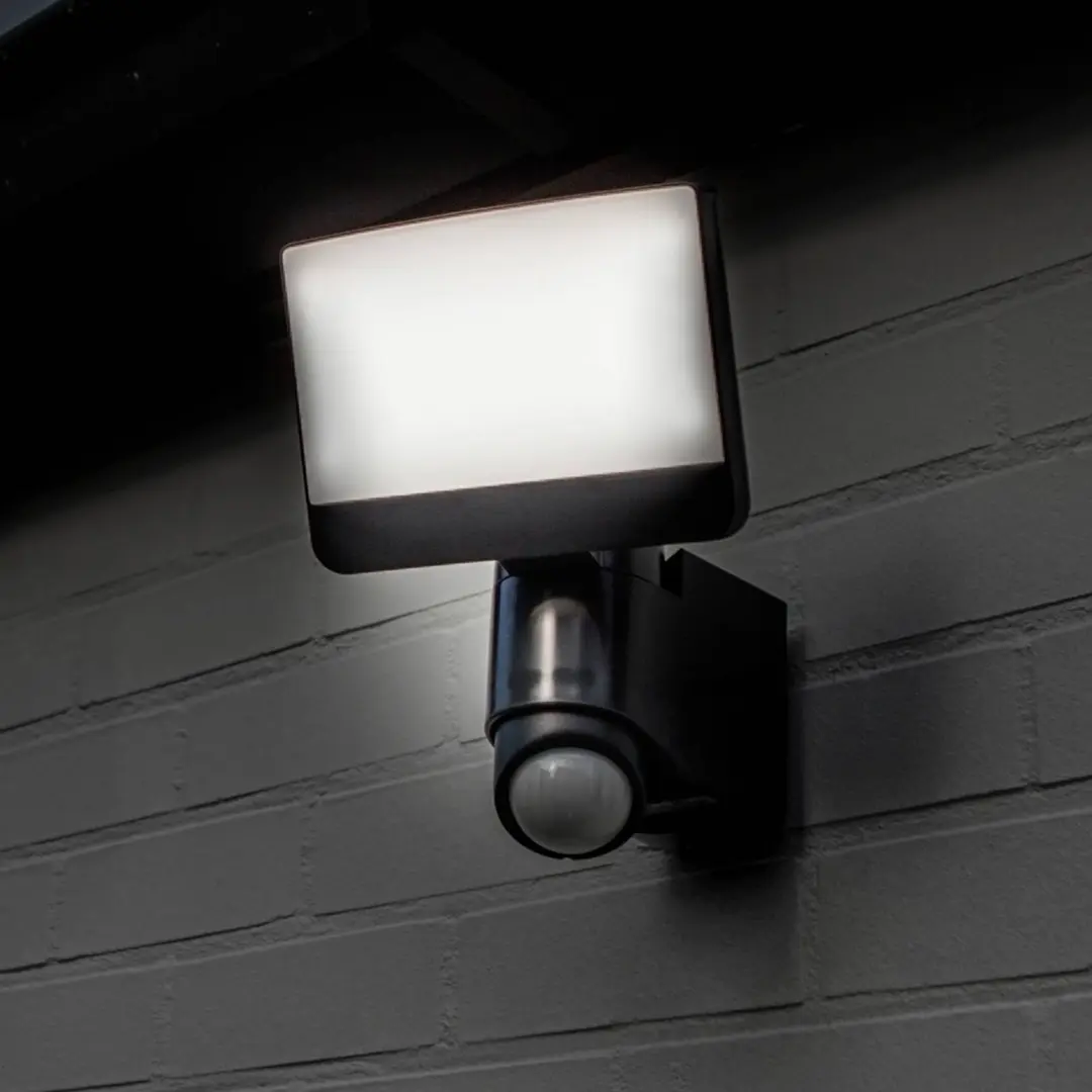 Lutec LED-Sensor-Außenwandstrahler SUNSHINE, 25 cm dunkelgrau IP54