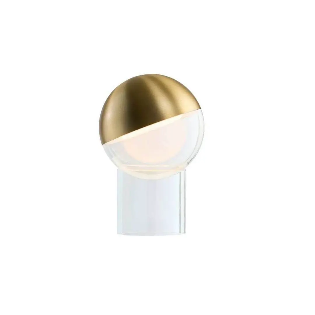 FRANDSEN LED-Akku-Tischlampe Pila, messing, 20 cm, dimmbar