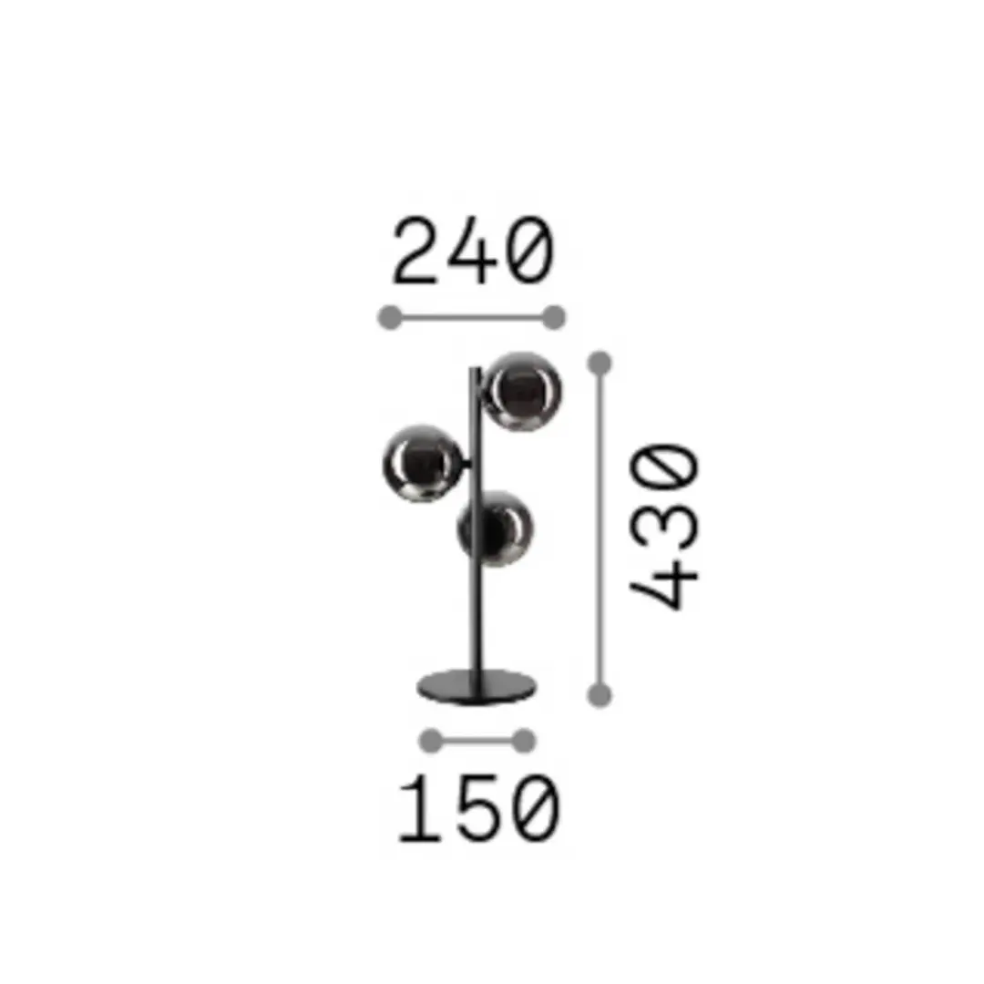 Ideal Lux Tischlampe Perlage messing/weiß, Höhe 43cm 3fl