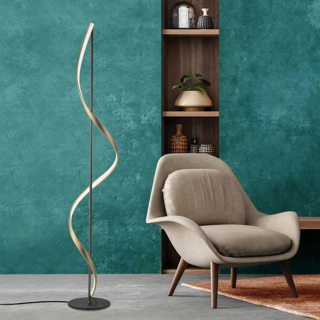Q-Smart-Home Paul Neuhaus Q-Swing Stehleuchte anthrazit/messing