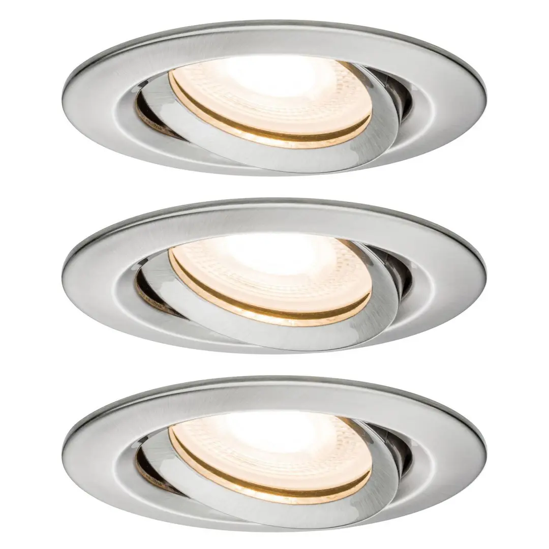 Paulmann Einbauspot Nova, 3er, eisen, dimmbar, IP65, 2.700 K