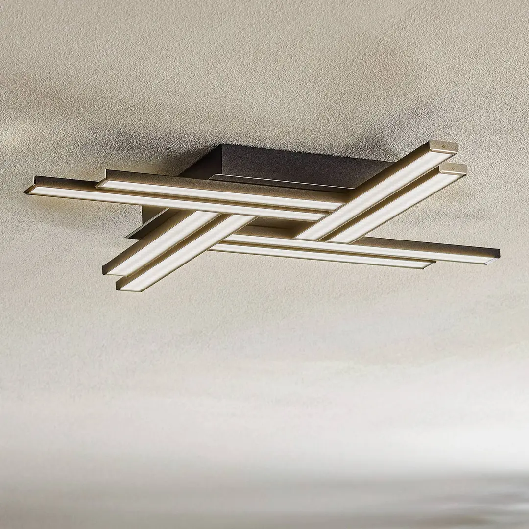 Domiluce LED-Deckenleuchte Largo achtflammig schwarz