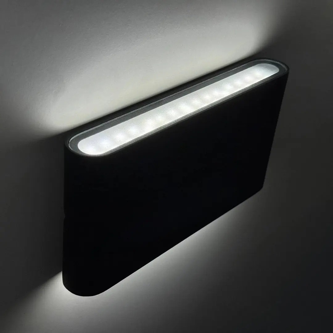 FISCHER & HONSEL LED-Außenwandleuchte Scone, schwarz, Breite 17,5 cm, 2-flg.