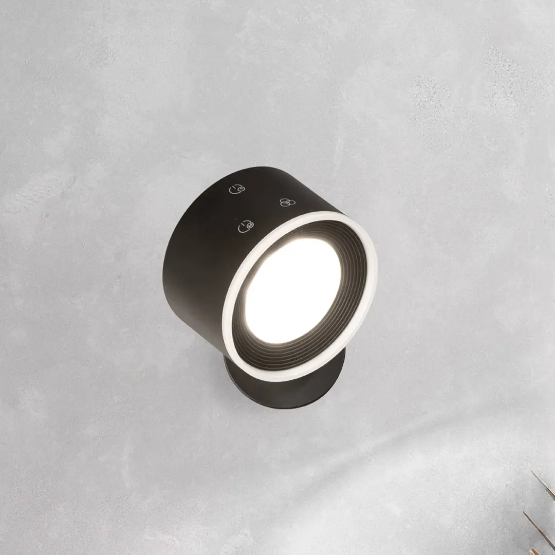 FH Lighting LED-Akku-Wandspot Magnetic, schwarz, dimmbar, RGBW