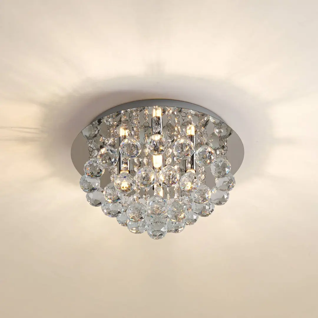 Lindby Deckenleuchte Antonino, Ø 35 cm, 4-flg., Kristall, G9