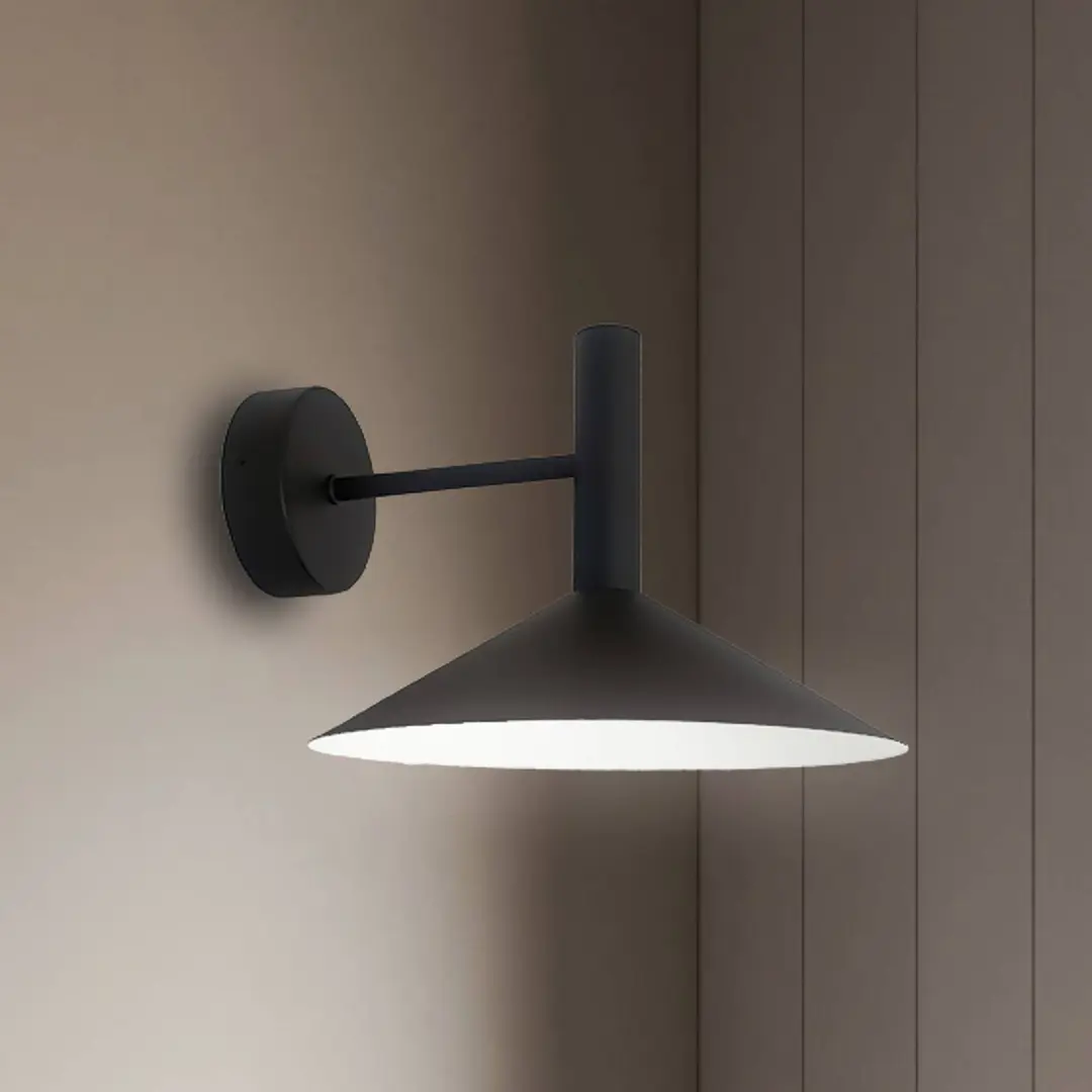 Viokef LED-Wandlampe Marsi, schwarz, Ø 25 cm, Metall