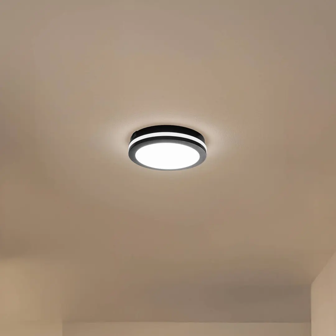 Milagro Lighting LED-Deckenleuchte Marlon, Ø 22 cm, schwarz, Kunststoff, IP54
