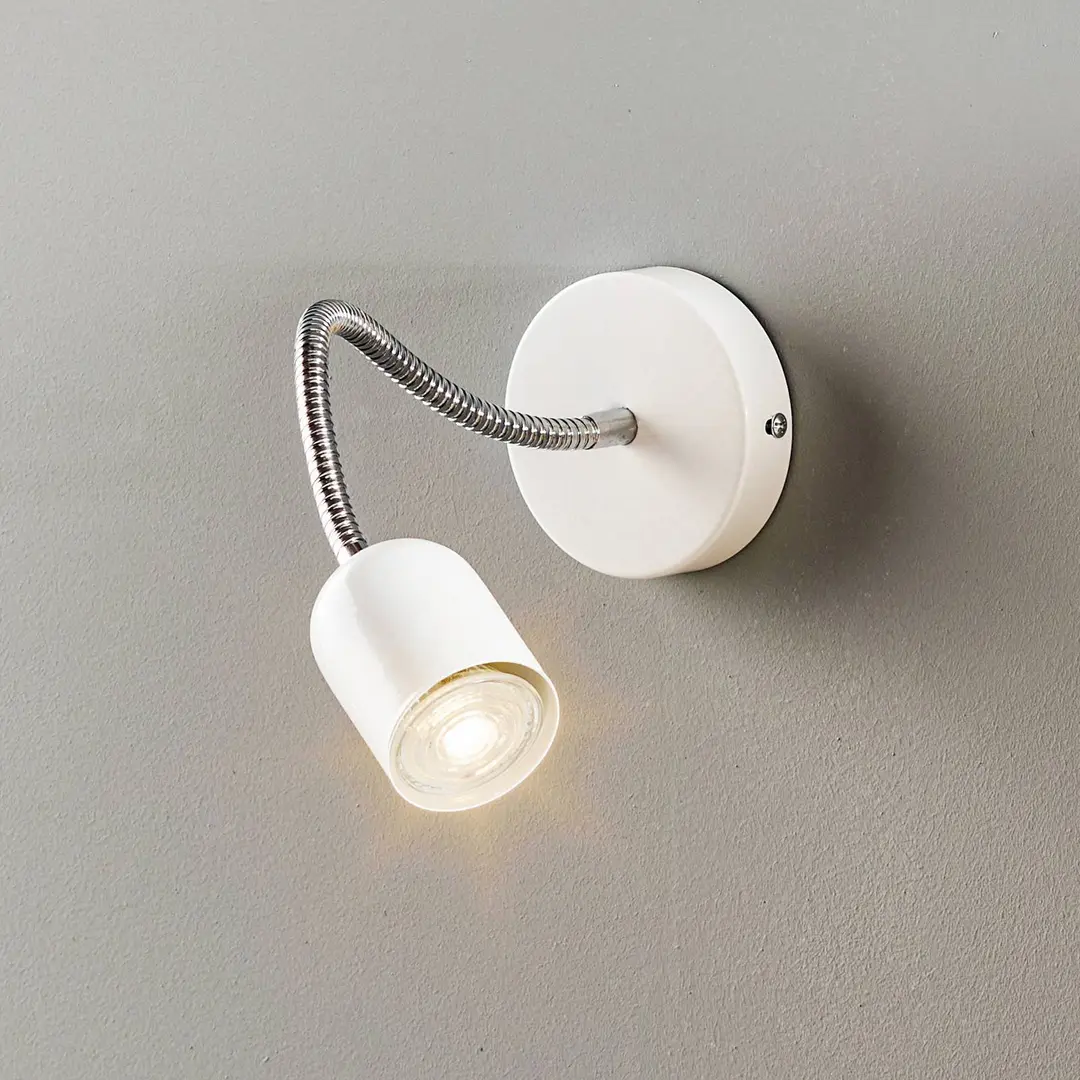 Eko-Light Wandleuchte Maxi mit flexiblem Arm, weiß