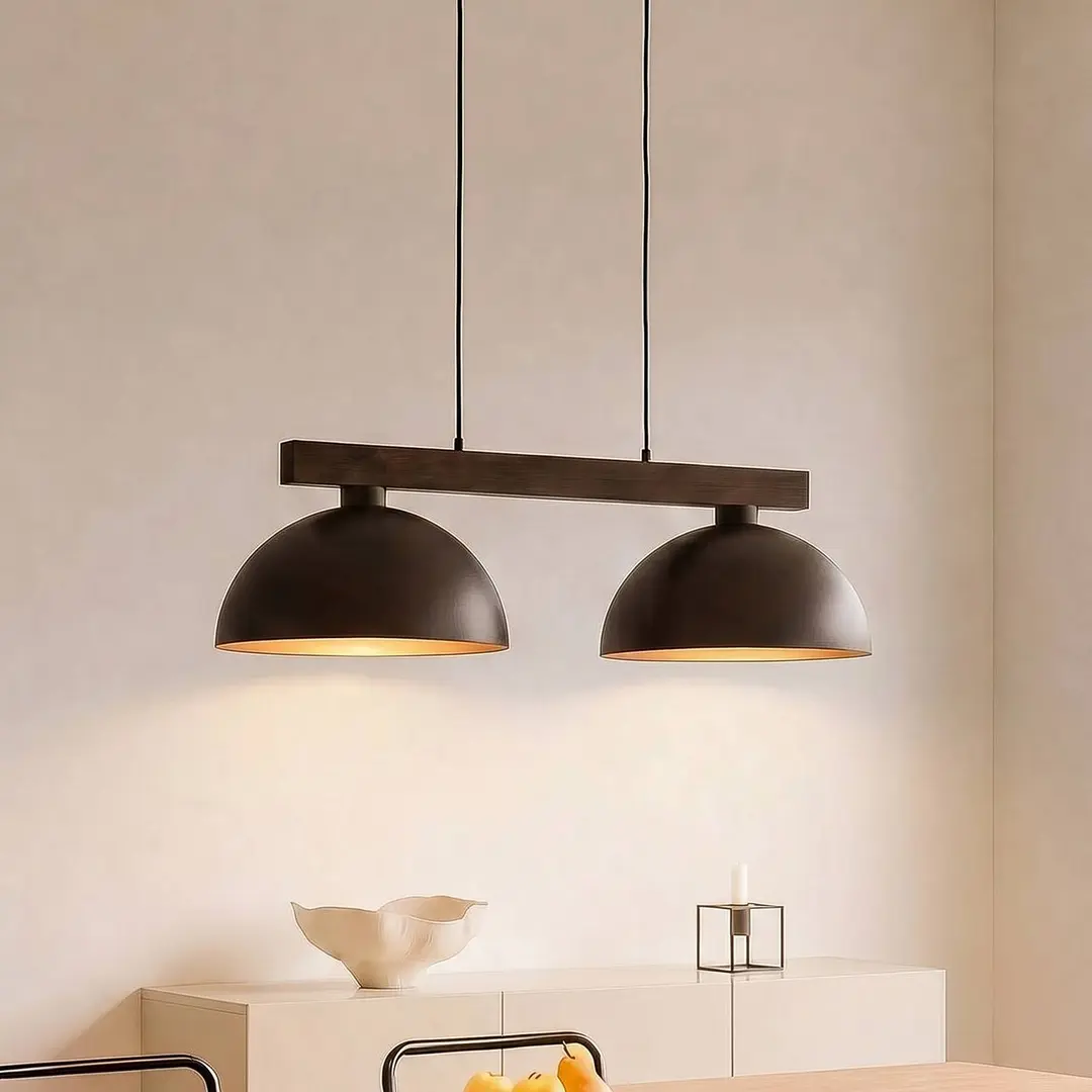 TK Lighting Hängeleuchte Oslo, braun, 2-flammig, 83 cm lang, E27