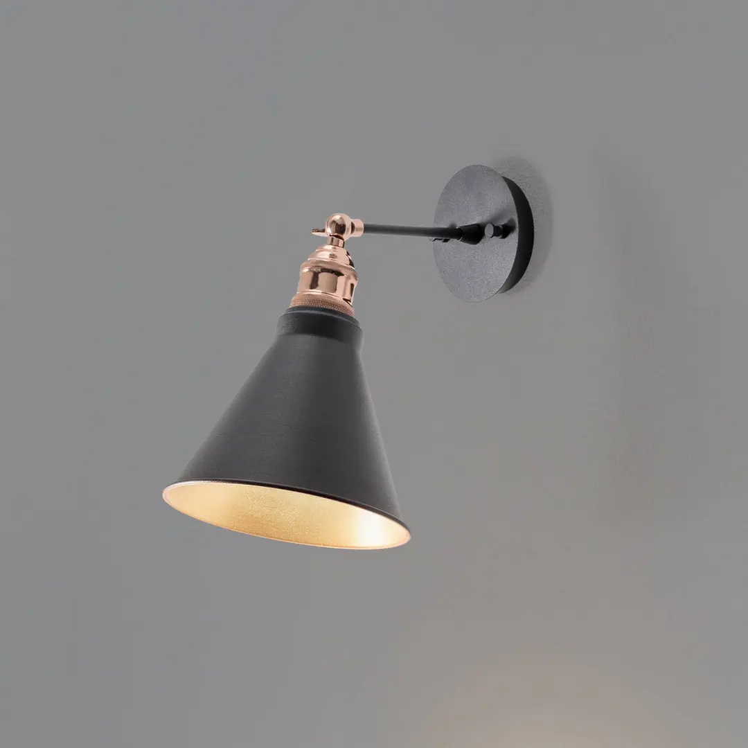 Opviq Wandleuchte Berceste, schwarz/gold, Metall, Höhe 29 cm
