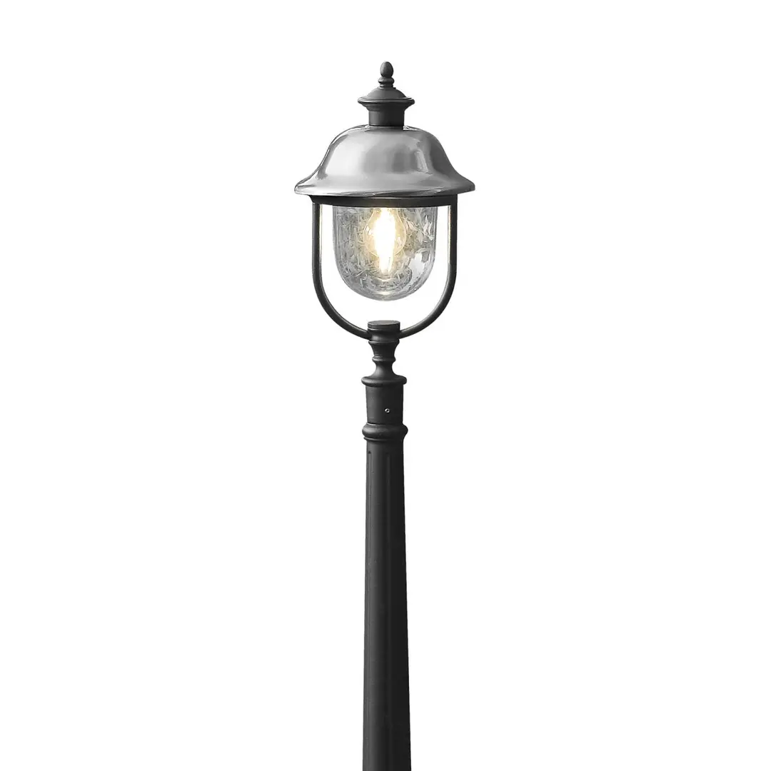 Konstsmide Wegeleuchte Parma, schwarz, Metall, 118 cm hoch, E27, IP43