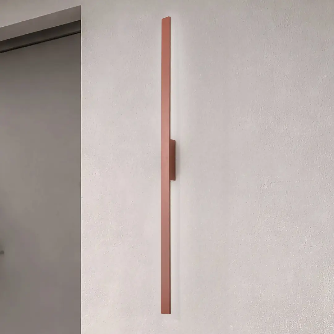 Nowodvorski Lighting LED-Wandleuchte Demi L, ziegelrot, Alu, Höhe 144 cm, IP54